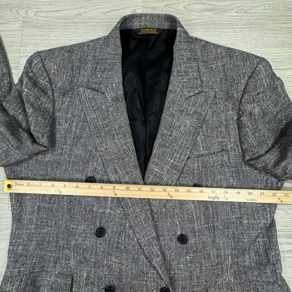Strathmore Anderson Little Mens Blazer 44 Short Silk Double Breasted Herringbone